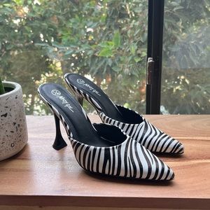 Zebra print heels